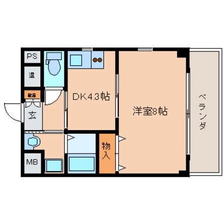 大和八木駅 徒歩7分 4階の物件間取画像